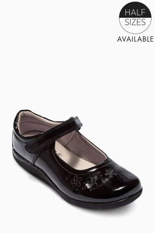 Black Patent Flower Shoes (Older Girls)